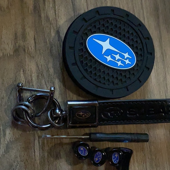 🚘  Subaru Fob key chain Valve Caps coasters - Picture 2 of 6